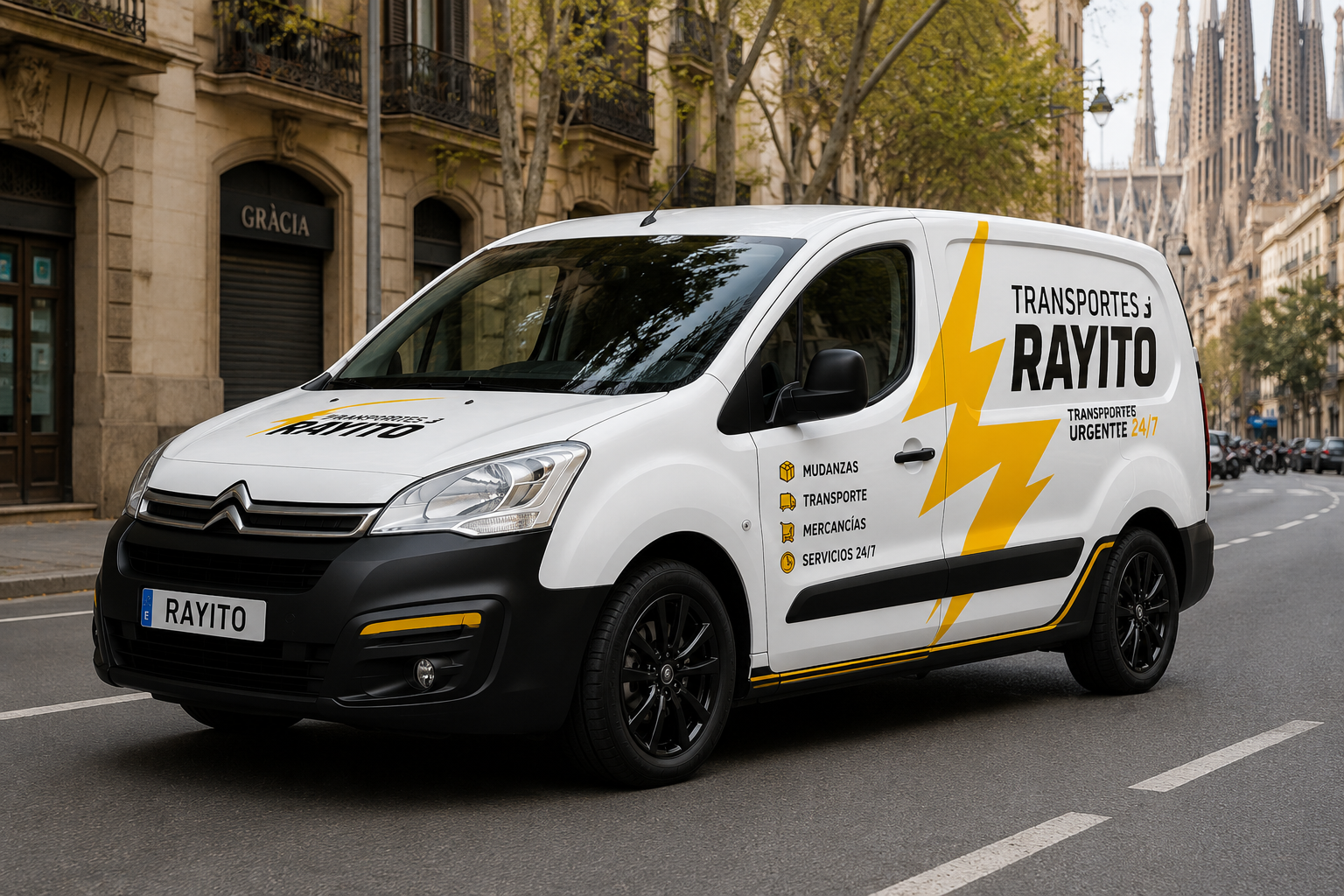 Furgoneta Transportes Rayito en Barcelona